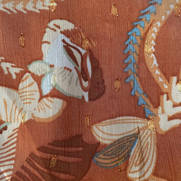 Joie Ruffle sleeves Fall Floral Print Blouse Smocked Neck  women’s size M - Picture 13 of 16